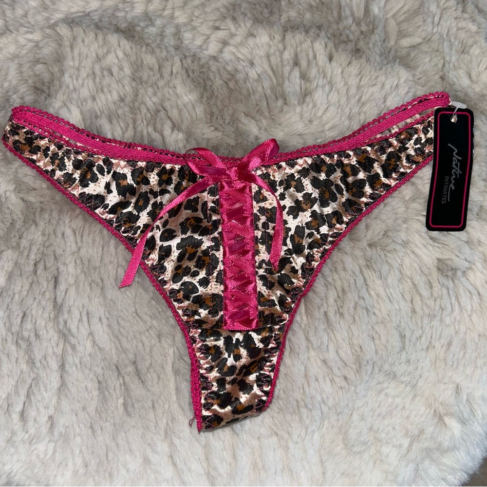 NWT Natine Intimates Leopard Thong Underwear